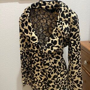 Darjoni Black and Tan Animal Print Jacket